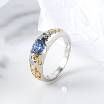 R555 - Butterfly bee pattern gold line ring